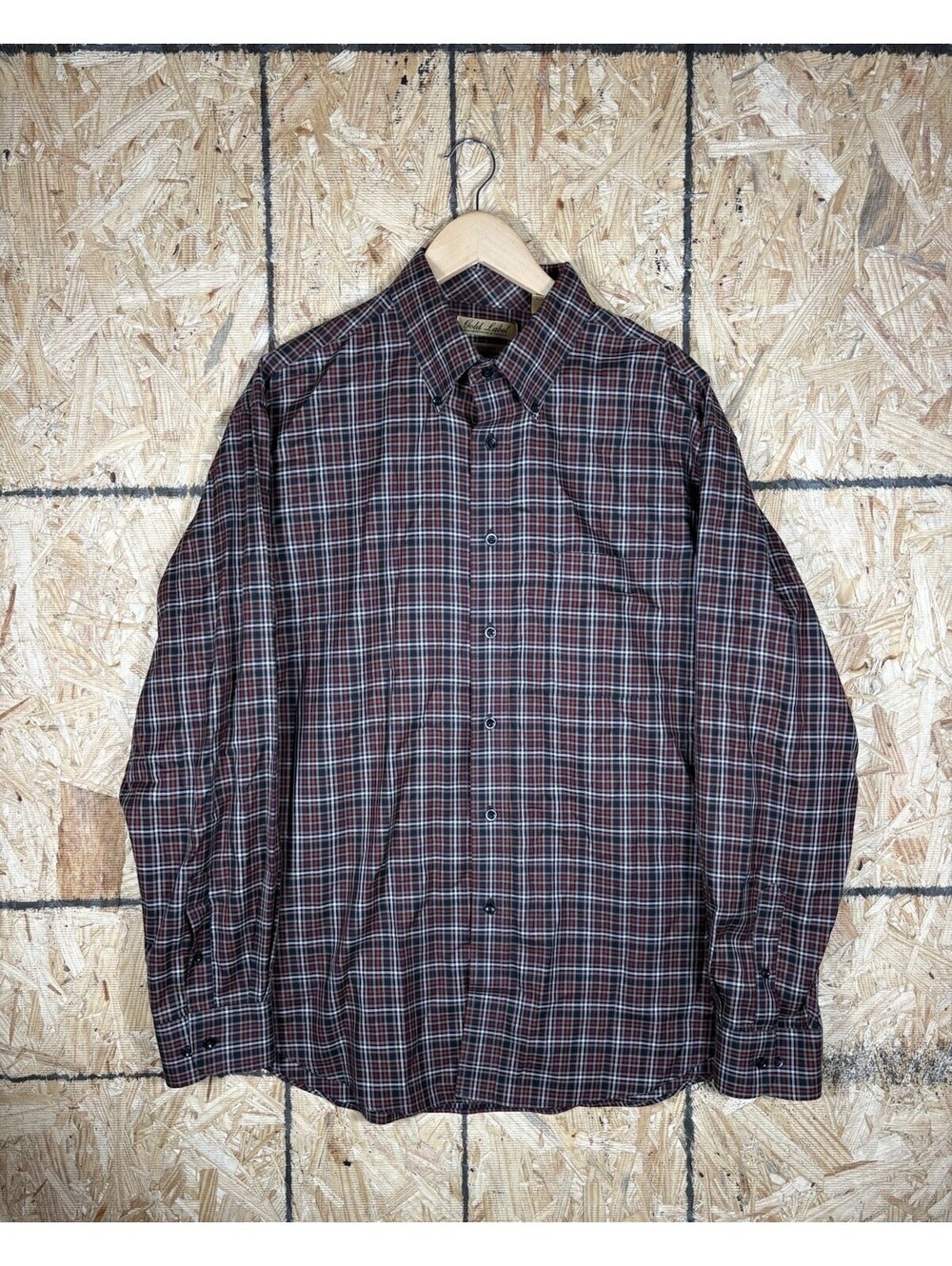 Roundtree & Yorke Gold Label Shirt Mens XL Plaid Button Down Non Iron Cotton